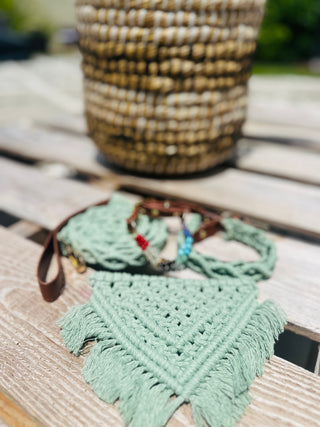 Green Macrame Bandana