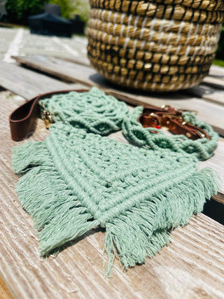 Green Macrame Bandana